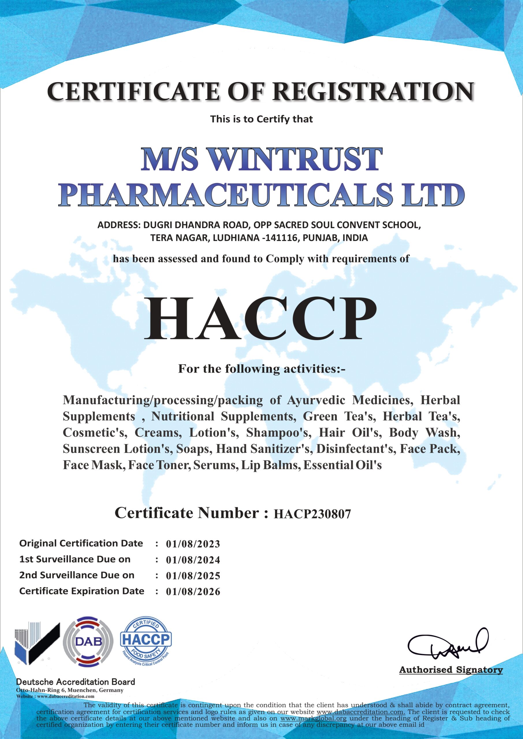 HACCP Certificate