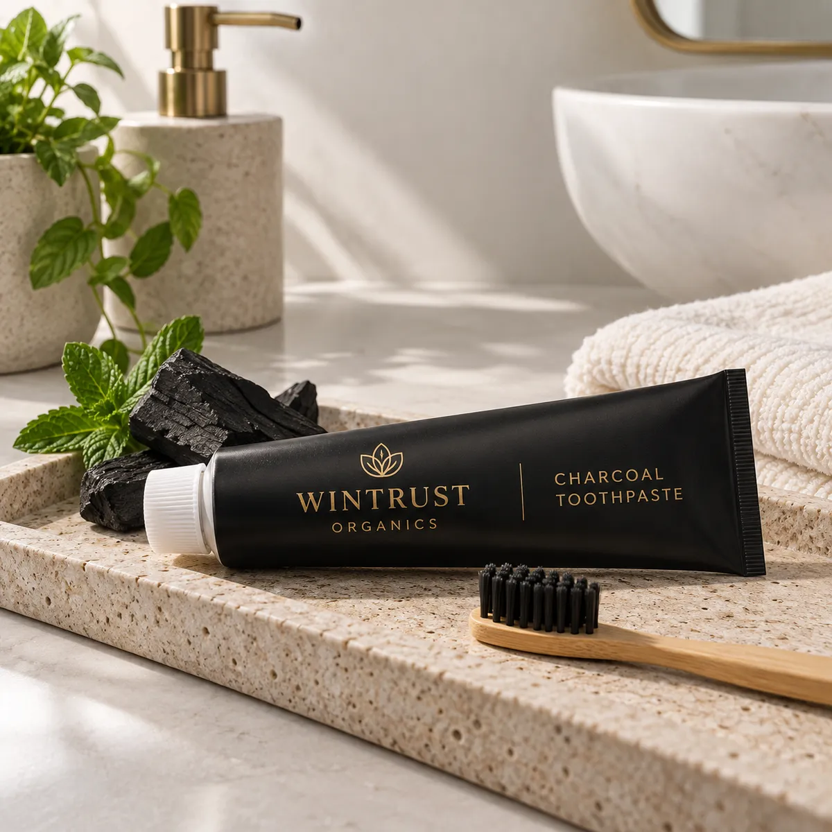 Charcoal toothpaste tube
