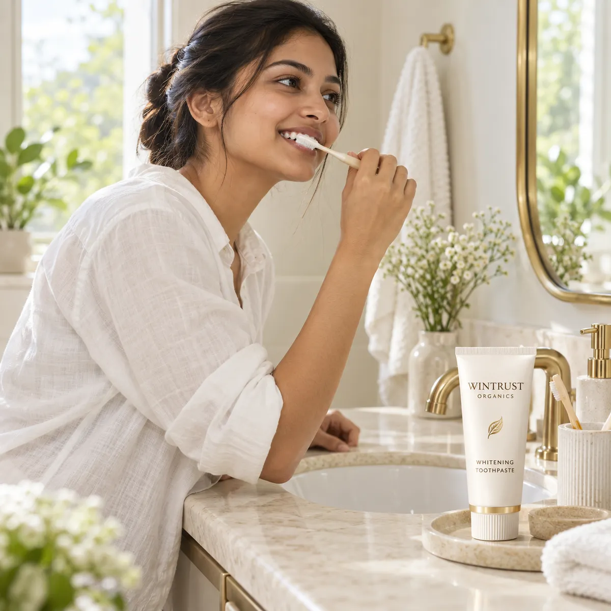 Whitening toothpaste tube